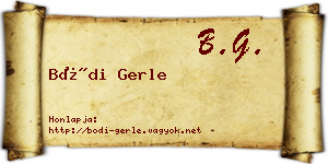 Bódi Gerle névjegykártya